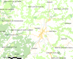 Map commune FR insee code 24551